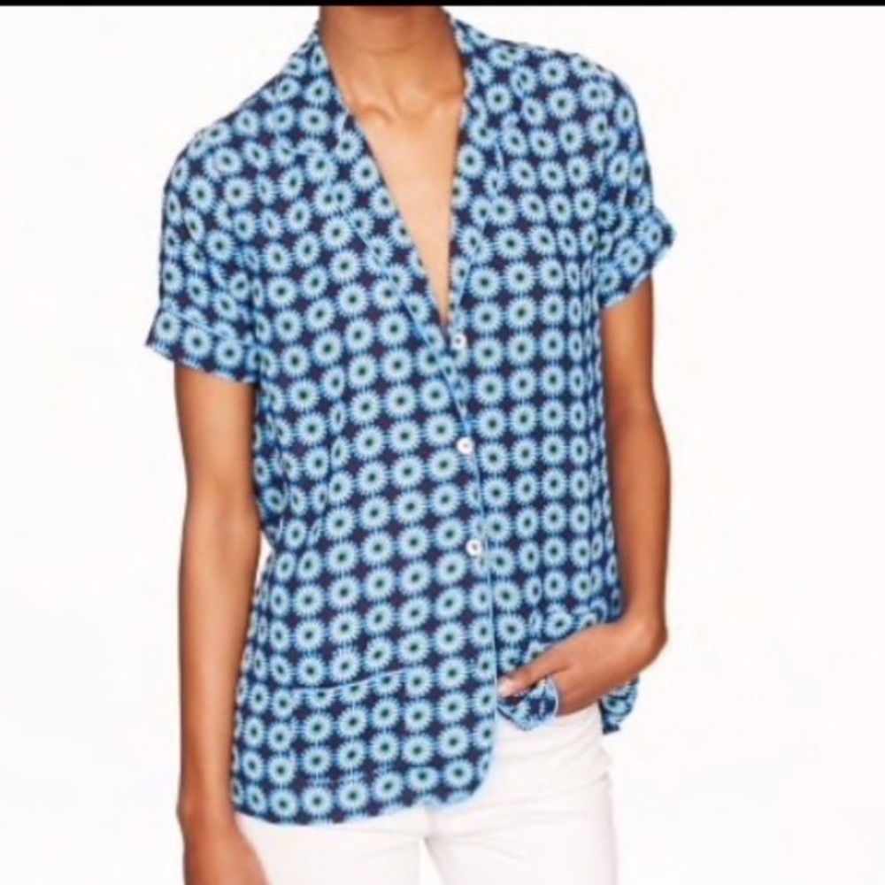 J. Crew Lightweight Pajama Style Button Up Shirt